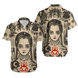 Wednesday Addams Button Down Shirt Mens Size Medium